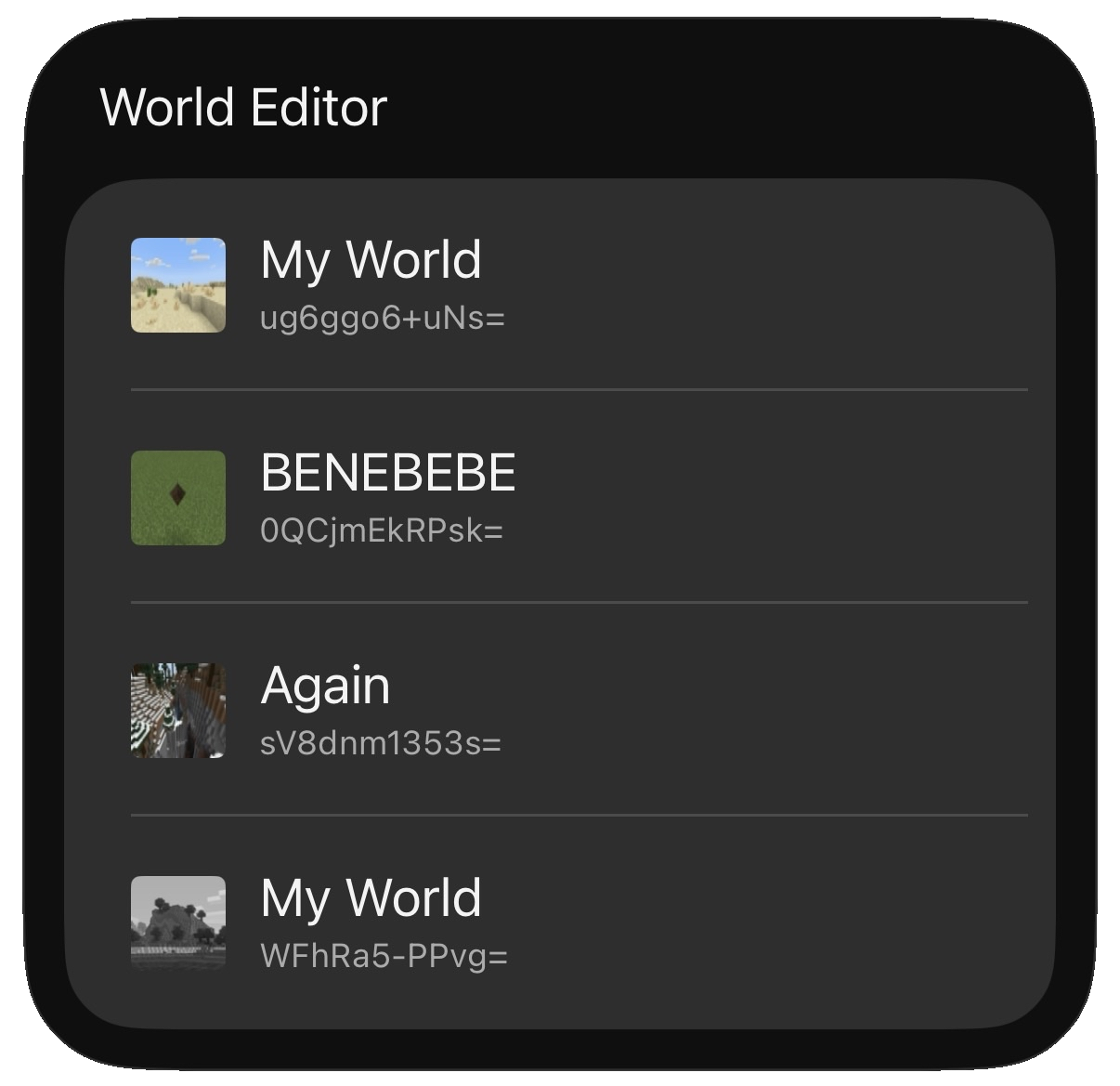 Project Lumina world editor world list screenshot